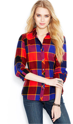 Lucky Brand Long-Sleeve Plaid Flannel Blouse