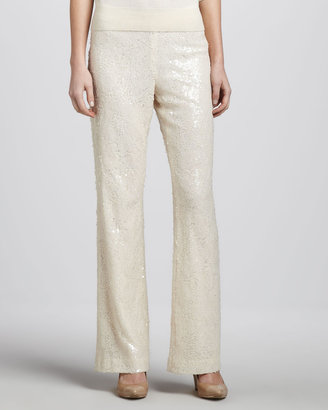 Magaschoni Sequined Mesh Pants