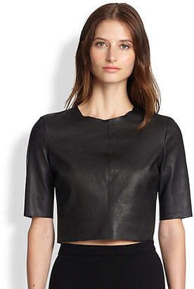 A.L.C. Corey Leather Cropped Top