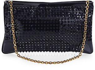 Christian Louboutin Studded Patent Leather Convertible Clutch