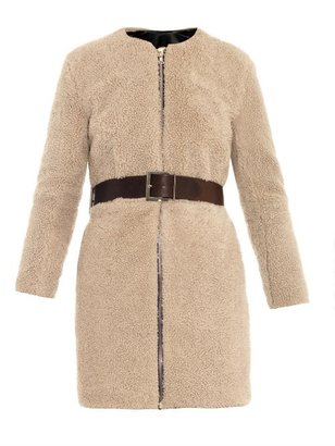Adam Lippes Shearling and leather-belt coat
