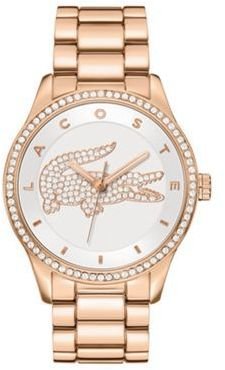 Lacoste Ladies rose gold plated silver/white bracelet watch