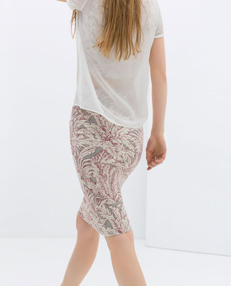 Zara 29489 Jacquard Pencil Skirt