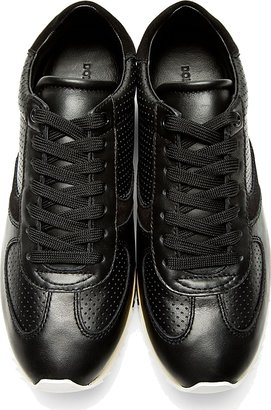 Dolce & Gabbana Black Perforated Leather Running Shoes