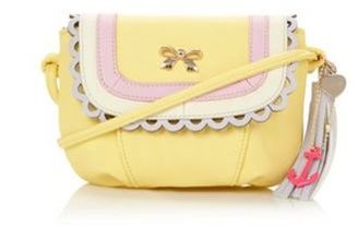 Floozie by Frost French Yellow scalloped bow mini cross body bag