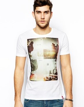 Esprit T-Shirt With Photo Print - White