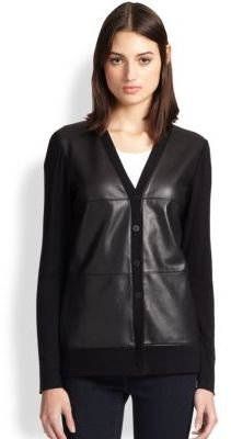 Bailey 44 Cross Country Faux Leather-Paneled Cardigan