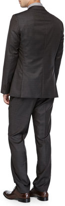 HUGO BOSS Grid-Check Two-Piece Suit, Brown