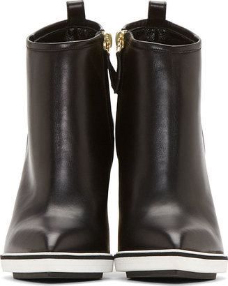 Nicholas Kirkwood Black Leather Metallic Platino Heel Boots
