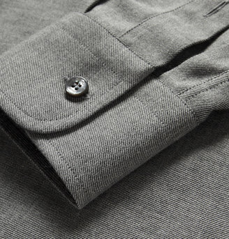 Brioni Cotton-Twill Contrast Collar Shirt
