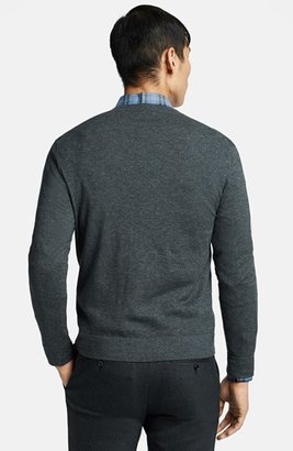Theory V-Neck Cotton & Cashmere Sweater