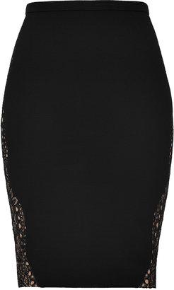 Emilio Pucci Jersey Skirt wit Lace Sides in Black Gr. 34