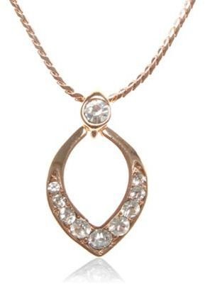 Pilgrim Rose open diamante teardrop pendant necklace