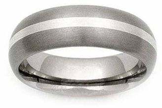 GETi Titanium and 9ct White Gold Stripe 7mm Ring