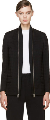 Stella McCartney Blue & Black Zipped Houndstooth Jacket