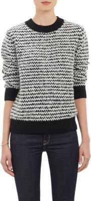 Barneys New York Stripe Bouclé Sweater