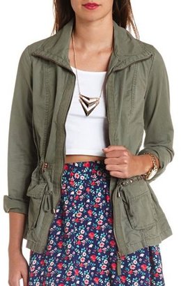 Charlotte Russe Studded Zip-Up Anorak Jacket