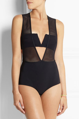 Zimmermann Mesh and stretch-jersey swimsuit
