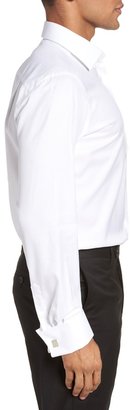 David Donahue Trim Fit Solid French Cuff Tuxedo Shirt