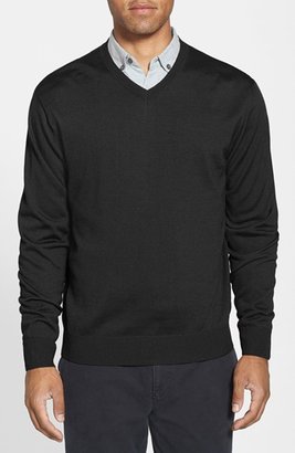 Cutter & Buck 'Douglas' Merino Wool Blend V-Neck Sweater (Big & Tall)