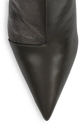 Narciso Rodriguez Sarah Mixed-Media Leather Booties