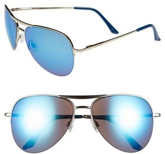 Steve Madden Semi Rimless 55mm Aviator Sunglasses