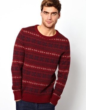 Selected Jumper With Allover Pattern - red