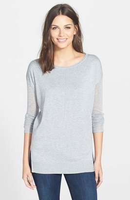 Caslon High-Low Long Sleeve Tunic Sweater (Regular & Petite)