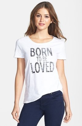 Vince Camuto 'Born to Be Loved' Slub Jersey Tee