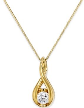 Macy's Diamond Twist Pendant Necklace in 14k Gold or White Gold (1/5 ct. t.w.)