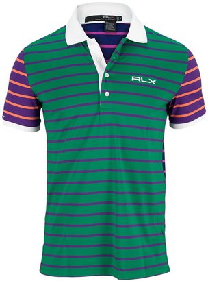 RLX Ralph Lauren Men's Golf Print Striped Polo Shirt Tour Fit