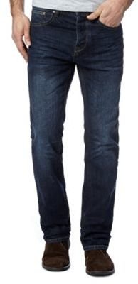 J by Jasper Conran Big and tall designer mid blue washed straight leg jeans