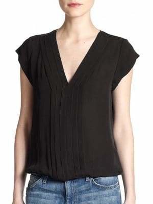 Joie Marcher Pintuck-Pleated Blouse