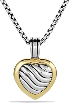 David Yurman Sculpted Cable Heart Locket with Gold