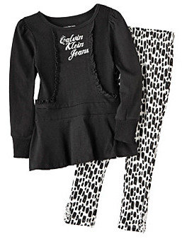 Calvin Klein Girls' 4-6X Tunic with Print Leggings Set
