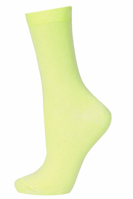 Topshop Silky neon ankle socks