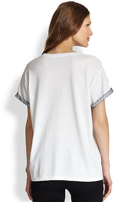 RED Valentino Lace-Detail Jersey Tee