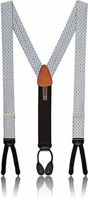 Trafalgar Men's Formal Concord Dotted Silk Suspenders - Silver