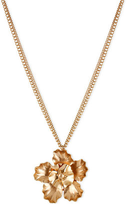 Kenneth Cole New York Necklace, Gold-Tone Double Flower Pendant Necklace