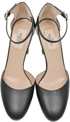 Valentino Ankle Strap Pump in Black Leather