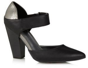 Call it SPRING Black 'Curiglia' block heel court shoes