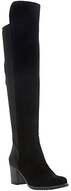 Dune Trudy Stretch Panel Block Heel Over the Knee Boots