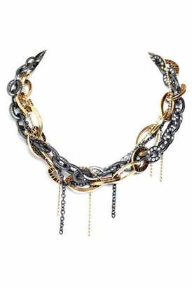 Belle Noel by Kim Kardashian Multi Chain Necklace in Gold/Gunmetal