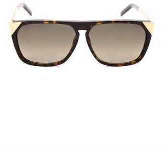 Saint Laurent Straight-top tortoiseshell sunglasses