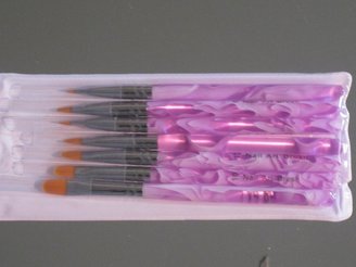 Unknown Professional UV Gel Nail Art Tips Builder Brush 7 Sizes with Bonus Glitter Powder (One Jar) And Nail Tape