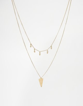 Made Double Layered Necklace - Brass