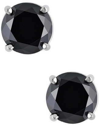 Black Diamond 14K White Gold Solitaire Earrings - 2.00 ctw