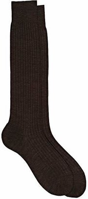 Barneys New York Men's Rib-Knit Wool-Blend Knee Socks - Brown