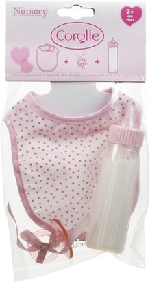 Corolle Nursery - Baby Doll Meal Feeding Bottle & Bib Set