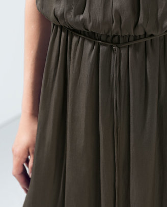 Zara 29489 Pleated Low-Cut Maxi Dress